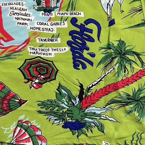 Vintage BETSYS Semi Sheer Skirt Florida Beaches Map Made in California Small - Picture 10 of 10